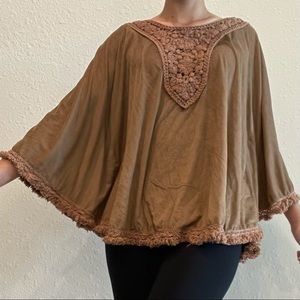 Flying Tomato Brown Woman’s Shawl Pullover